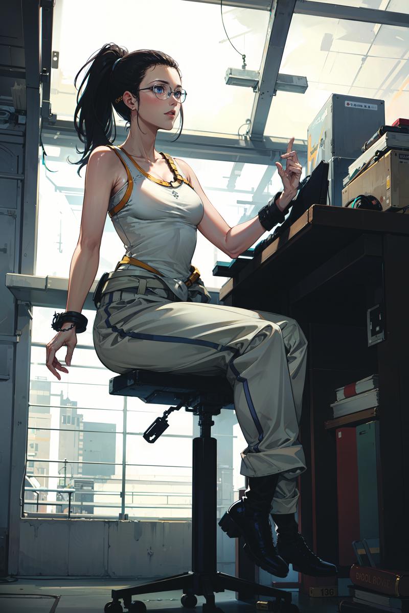 25742-1979980466-0823-_lora_DeathStrandingMama_0.7_ mama (death stranding), brown hair, ponytail, glasses, blue eyes, tank top, work pants, shoulder s.png